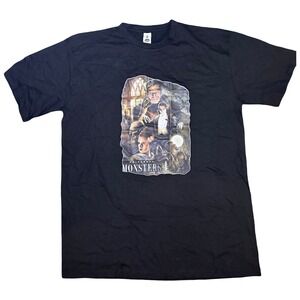 Universal Monster T-Shirt Mens XL Black 3Monkeys Frankenstein Dracula Cotton New